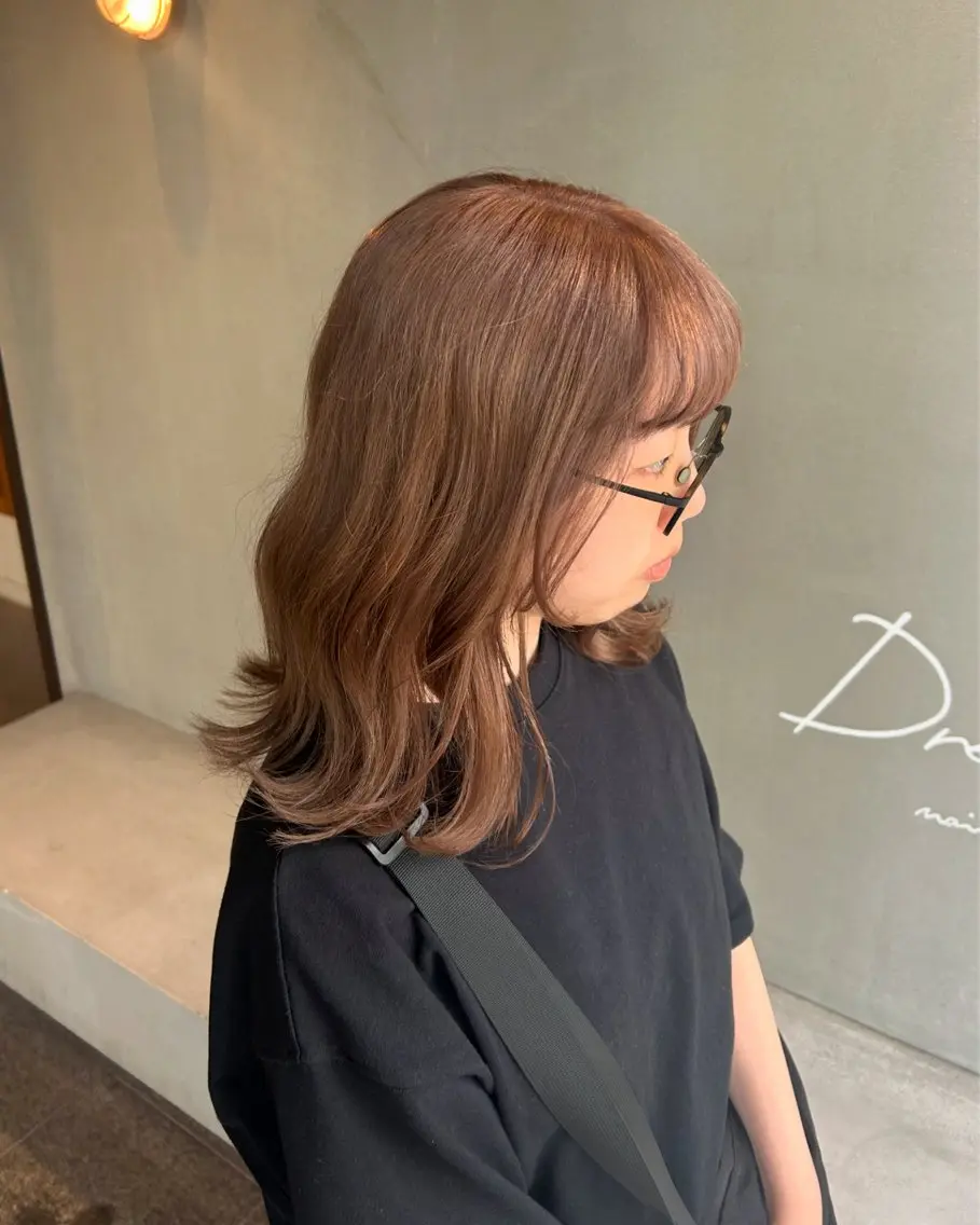 ミディアム カラー ベージュカラー ブリーチ ケアブリーチ ダブルカラー ヘアカラー 野田阪神/暖色カラー Kairi🐬のヘアスタイル