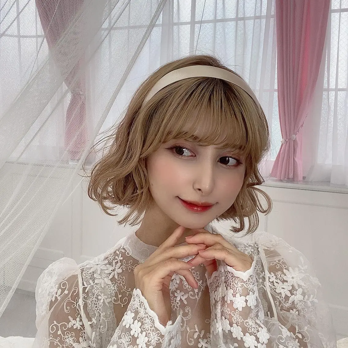 ショート ヘアアレンジ 銀座メンズ専門🖤 叶奈々のヘアスタイル