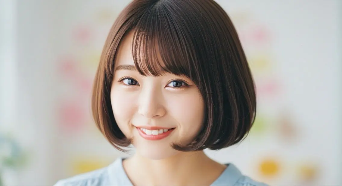 ショート ボブ カット トリートメント 島岡 茉生のヘアスタイル