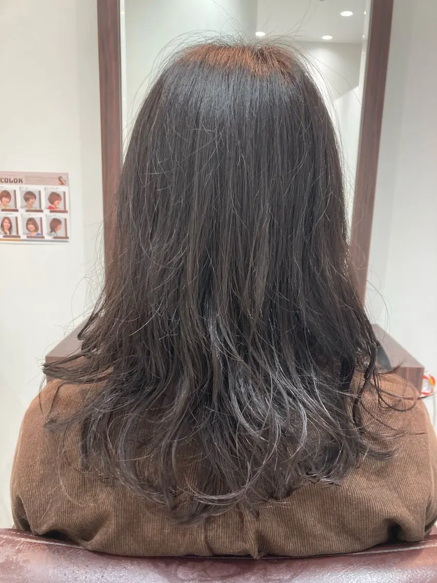 セミロング パーマ セミロングパーマ カット パーマ ヘアセット Ryu/ハイトーン/ レイヤーカットのヘアスタイル