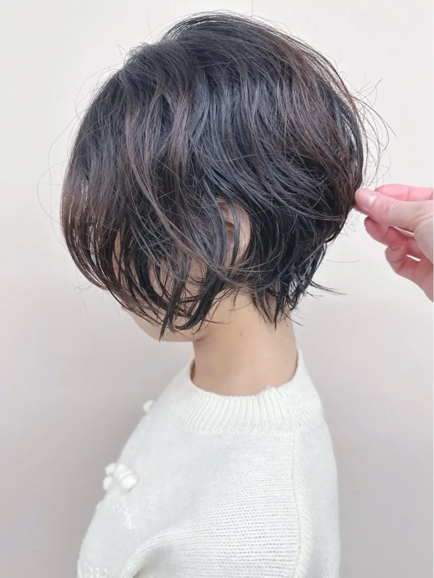 ショート パーマ カット パーマ ボブ/ゆるふわ ボブパーマ/とういのヘアスタイル