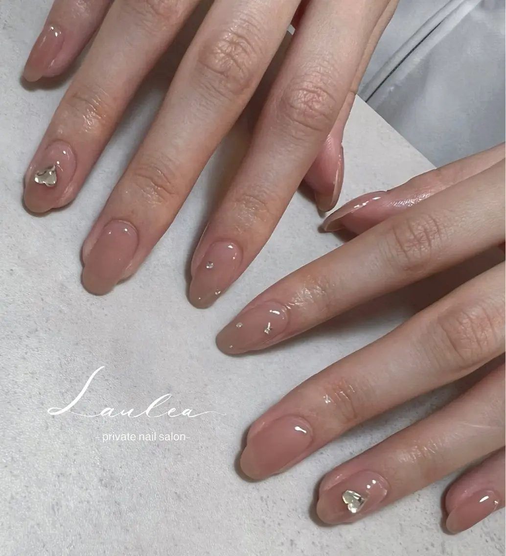 ネイル ミラーネイル ワンホンネイル ハンドネイル nail salon Lauleaのネイルデザイン