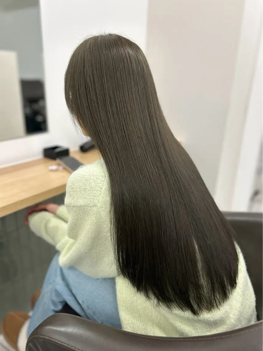 ロング カット ヘアカラー トリートメント ヘッドスパ ヘアセット 🎀暖色カラー🎀 韓国ヘア まなかのヘアスタイル
