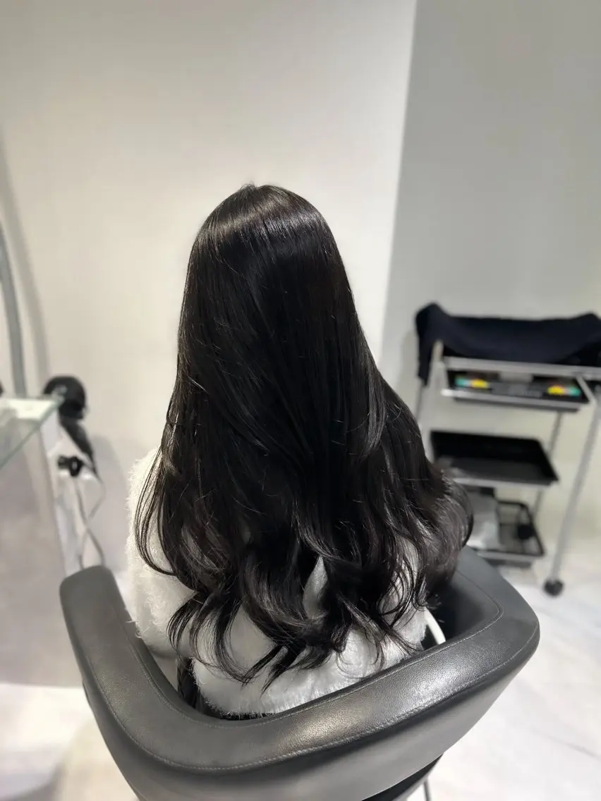 ロング カラー カット ヘアカラー トリートメント 表参道/透明感カラー /暗髪/ジュキヤのヘアスタイル