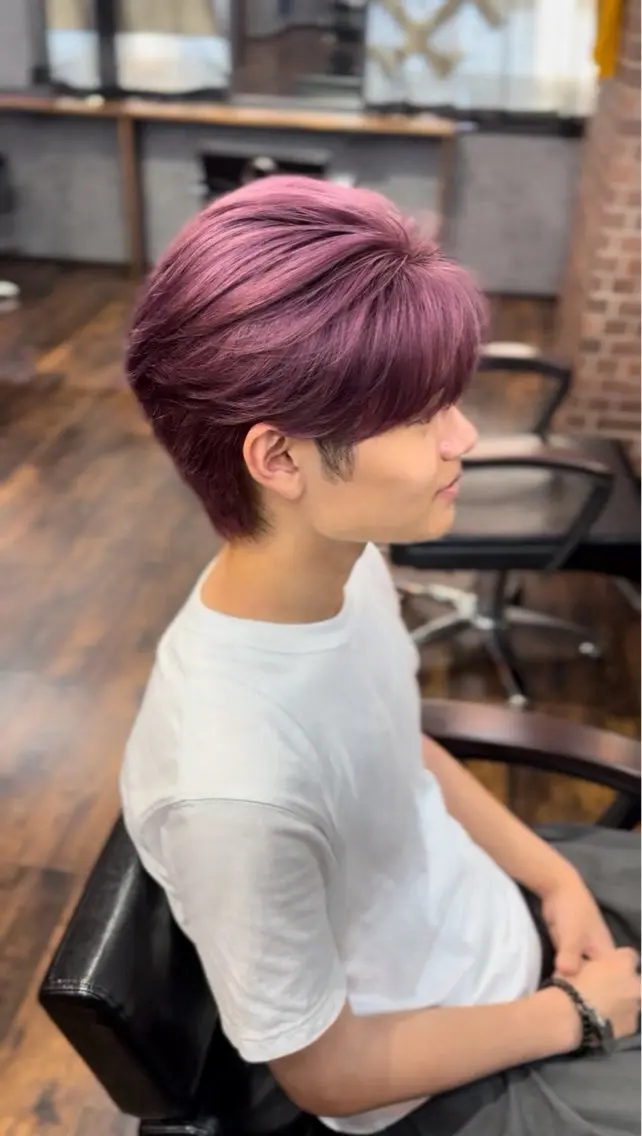 メンズ ヘアカラー 帆玉 翔一のヘアスタイル