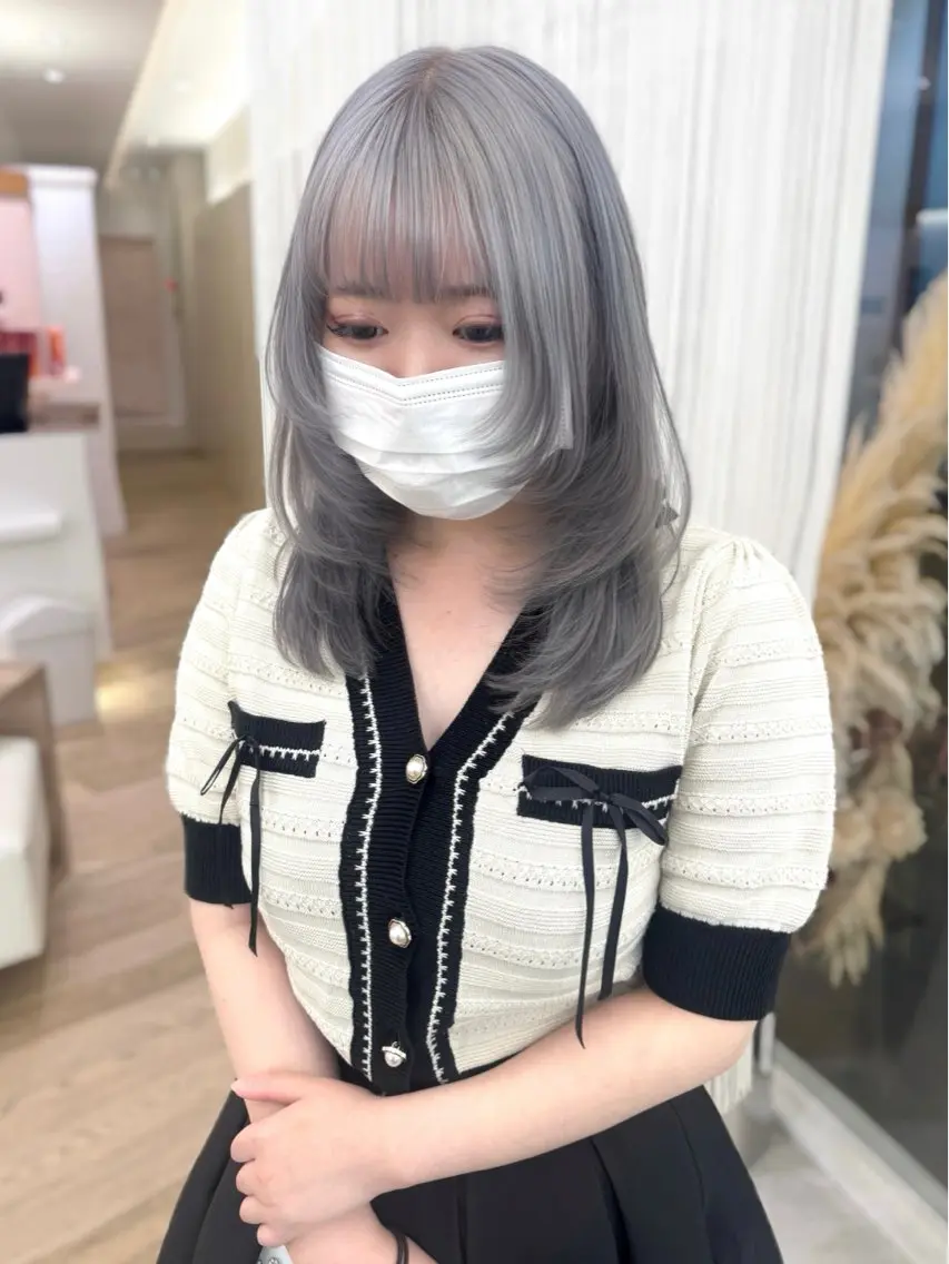 ロング カラー ヘアカラー NANO／ ブリーチ×レイヤーのヘアスタイル