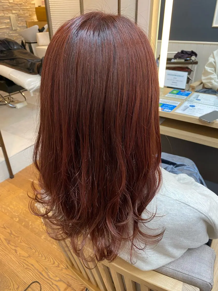 セミロング カラー ヘアアレンジ ブリーチ ブリーチなしカラー カット ヘアカラー パーマ 韓国ヘア sasugaのヘアスタイル