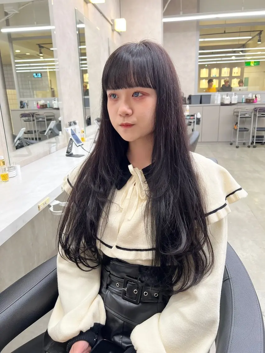 ロング カラー パーマ ヘアアレンジ メンズ 上品＆韓国風 🥀海心🥀のヘアスタイル