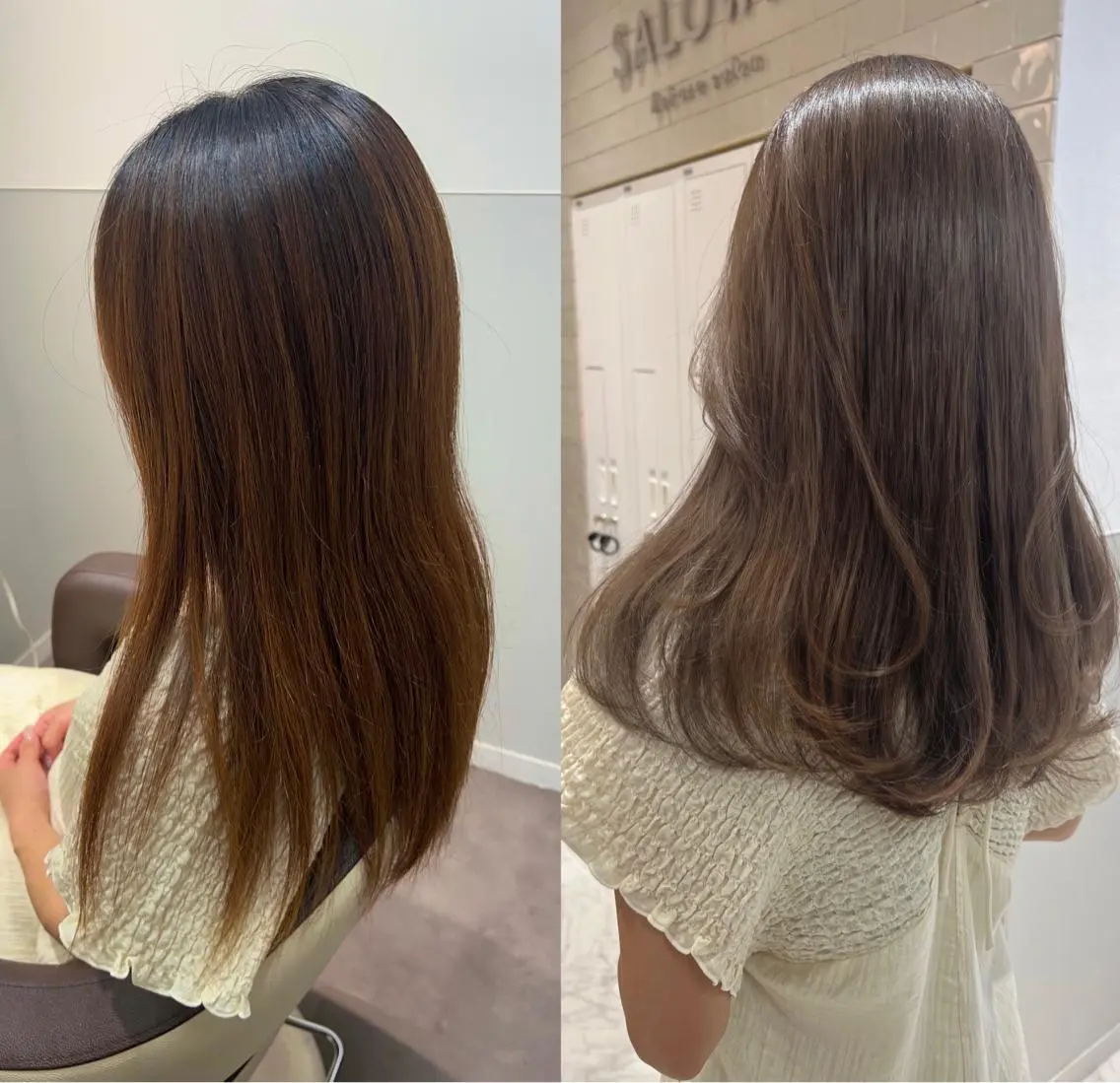 セミロング ハイライト 韓国モテhair🍑 momoのヘアスタイル