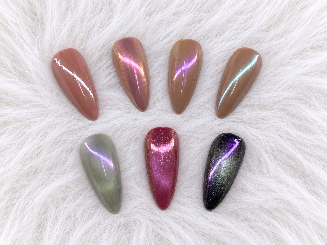 ネイル マグネットネイル ミラーネイル 🖤ONIヶ島 NAIL🖤長さ出しのネイルデザイン