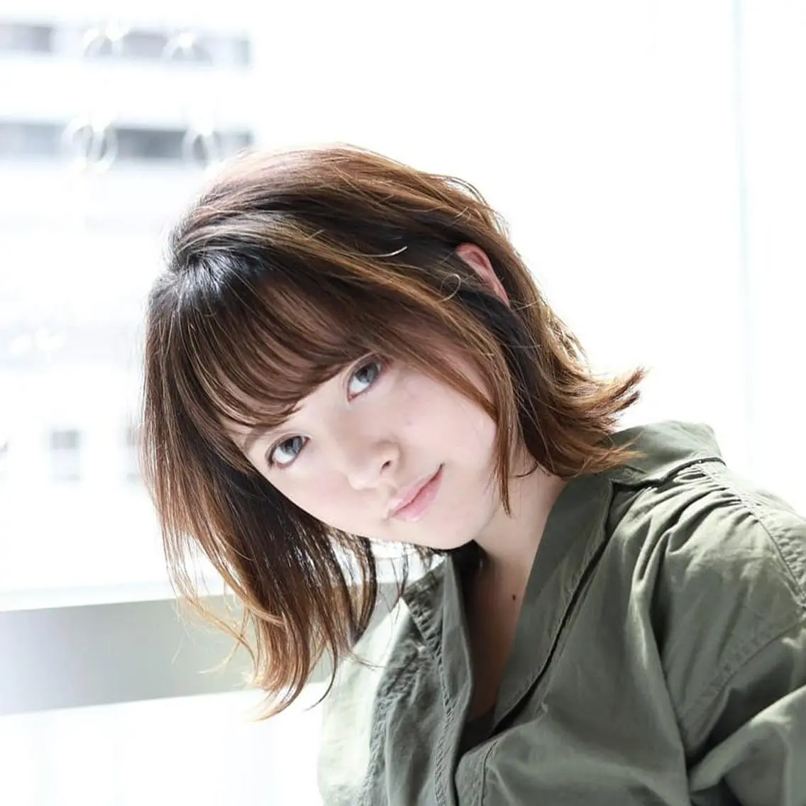 ミディアム カット ヘアカラー トリートメント 美艶カラー 髪質改善 似合わせカット 銀座のヘアスタイル