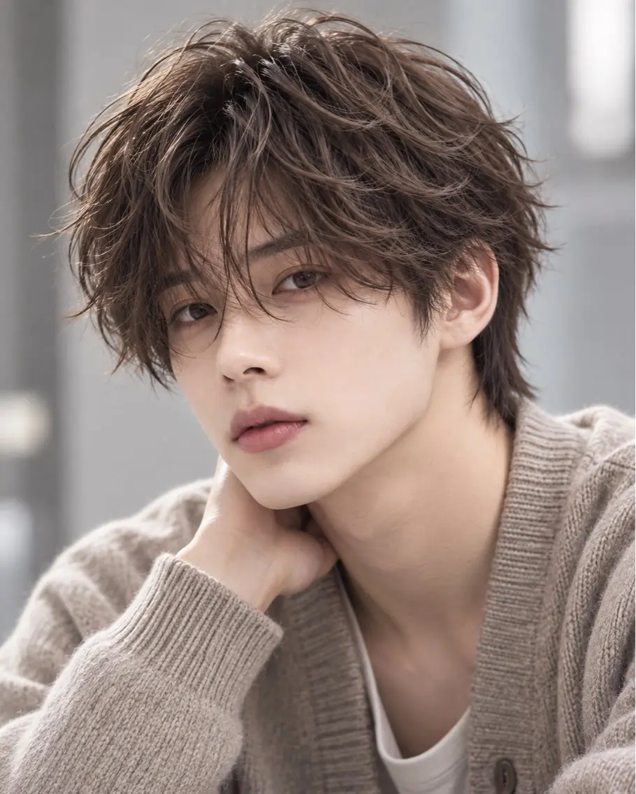 ショート カラー メンズ ブラウンカラー 透明感カラー モカブラウン ヘアカラー メンズ韓国系カラー /YUTAのヘアスタイル