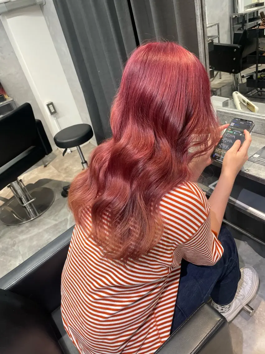 セミロング ヘアカラー mimiiy fukaのヘアスタイル
