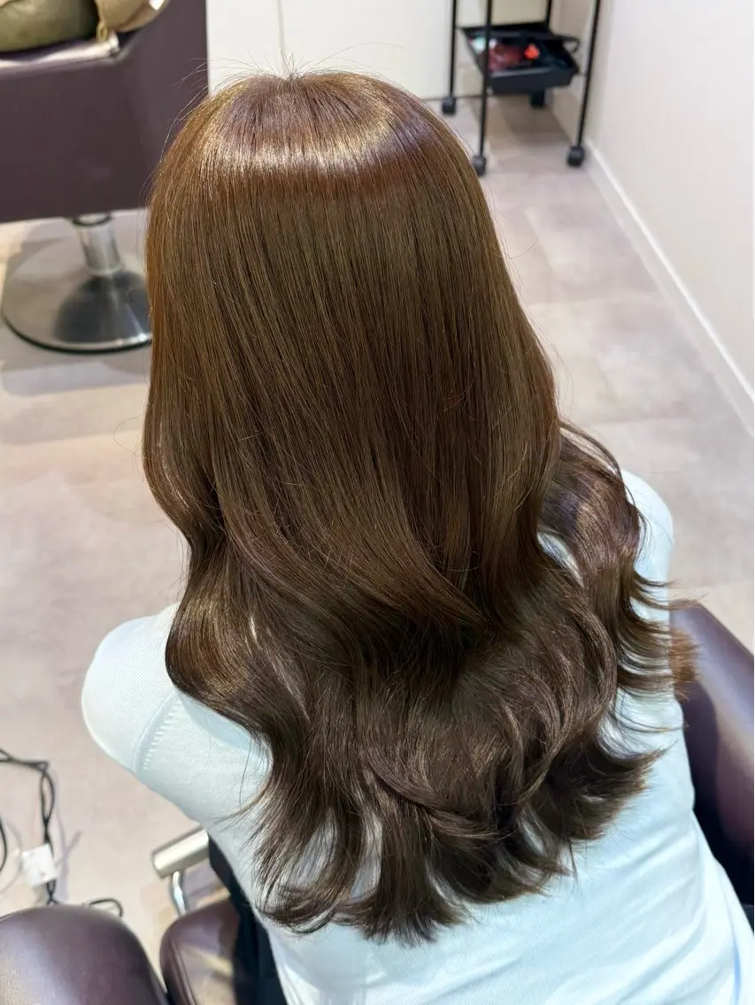 ロング ヘアカラー 韓国レイヤー 🎀ダブルカラーのヘアスタイル