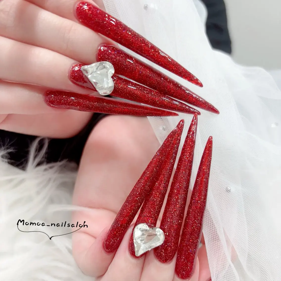 ネイル ハロウィン キラキラネイル 韓国ネイル スカルプネイル ハンドネイル MoMoA Nail ネイル長さ出し専門店のネイルデザイン