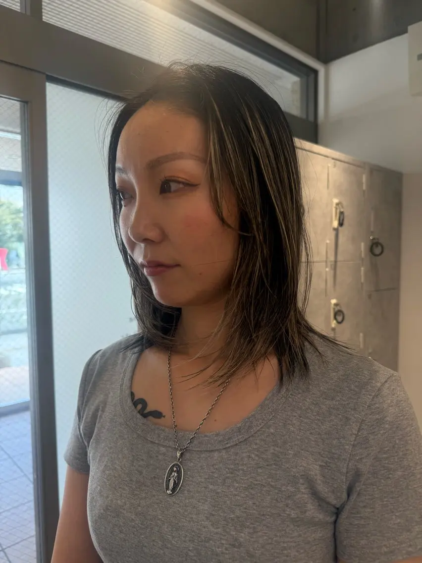 ミディアム カット ナチュラルカラー＆ /パーマAKIR‎Aのヘアスタイル