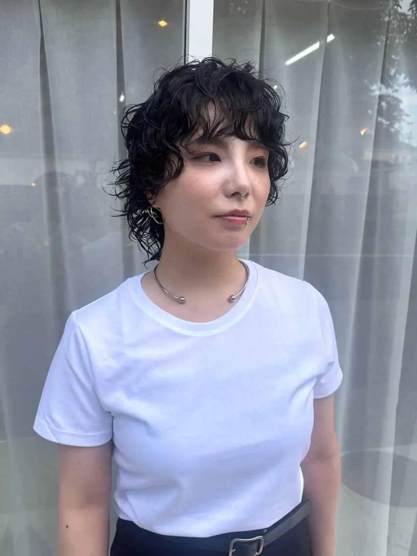 ショート パーマ ショートヘア ウルフカット カット パーマ トリートメント ボブ美容師💛 AYUMIのヘアスタイル