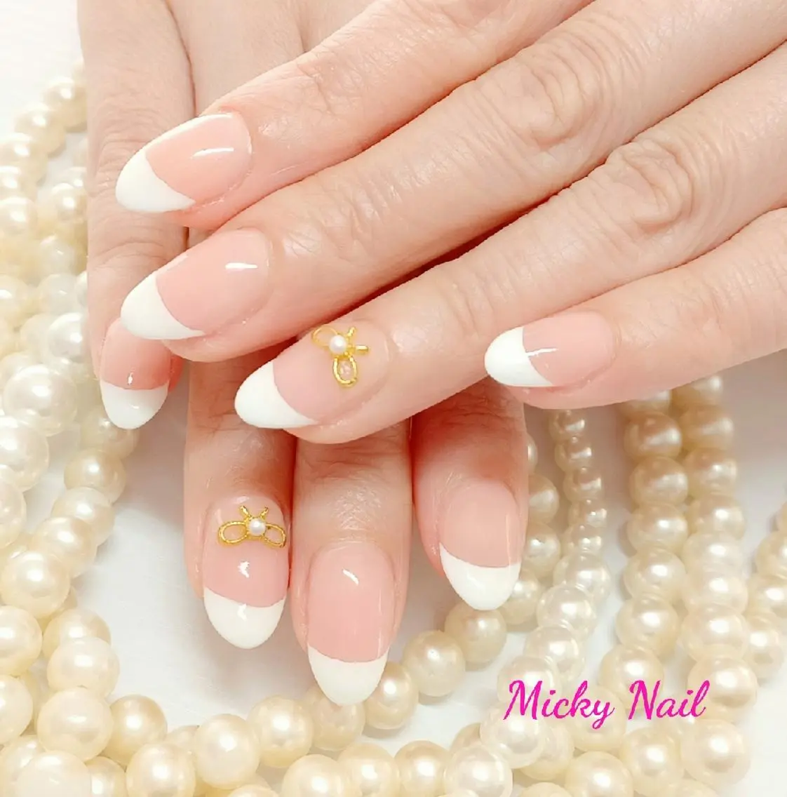 ネイル フレンチネイル ピンク リボン Micky nail chikushinoのその他イメージ