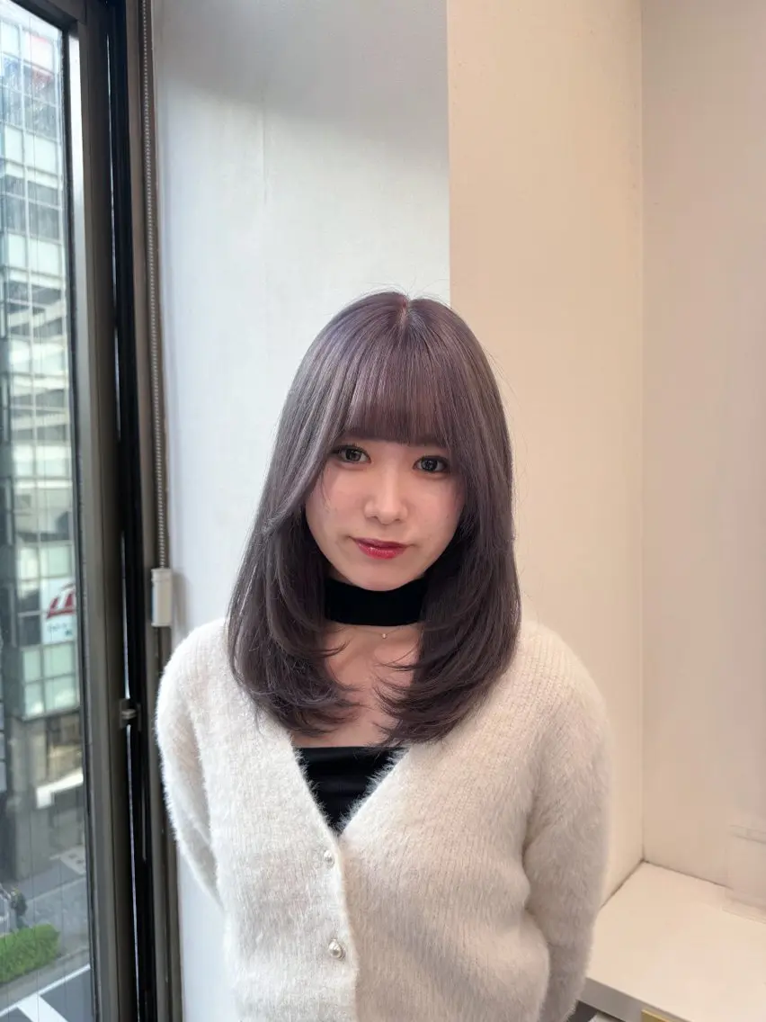 セミロング カラー ヘアアレンジ Over hair_ misakiのヘアスタイル