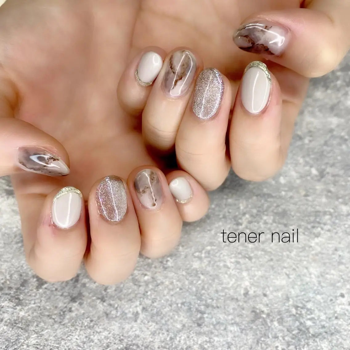 ネイル 大理石ネイル(マーブル) テネルネイル tener nailのネイルデザイン