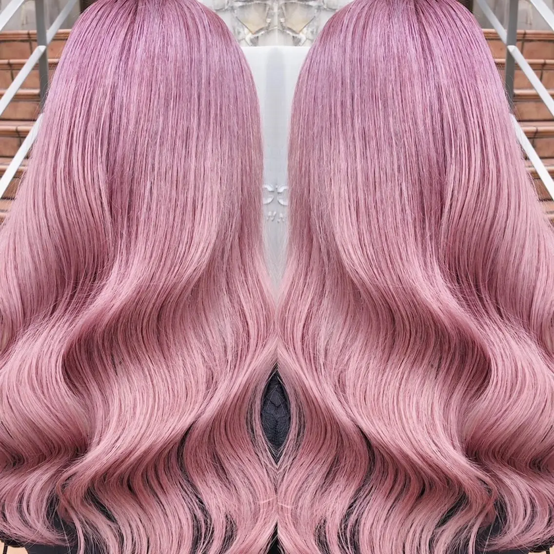 セミロング ピンクブラウン パープルカラー エクステ 髪質改善 ヘアカラー エクステ/髪質改善 🖤RYUSEI🖤のヘアスタイル