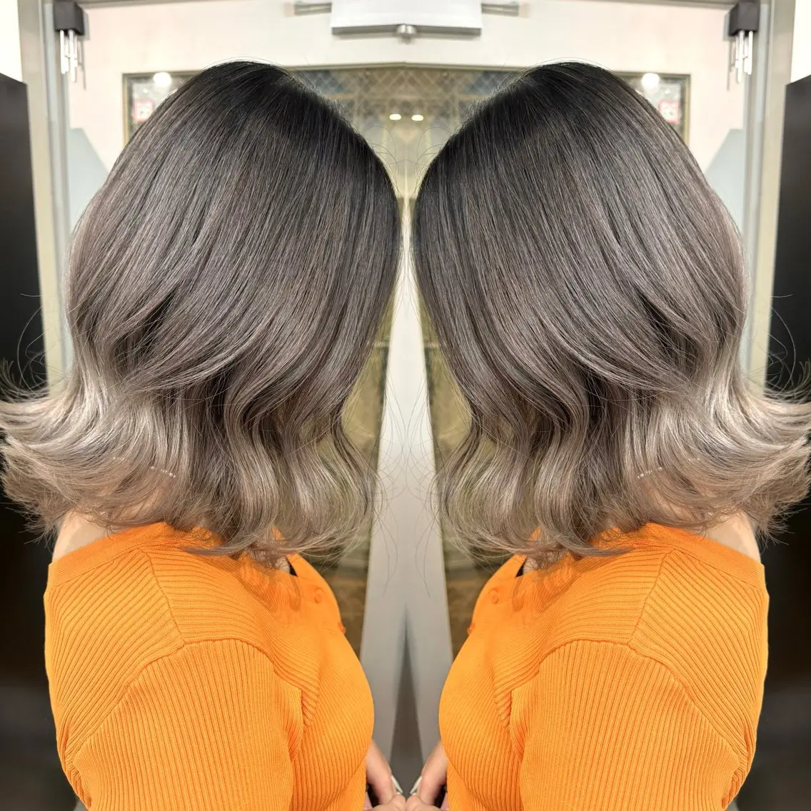 ショート バレイヤージュ ボブ🌈ナツヤのヘアスタイル