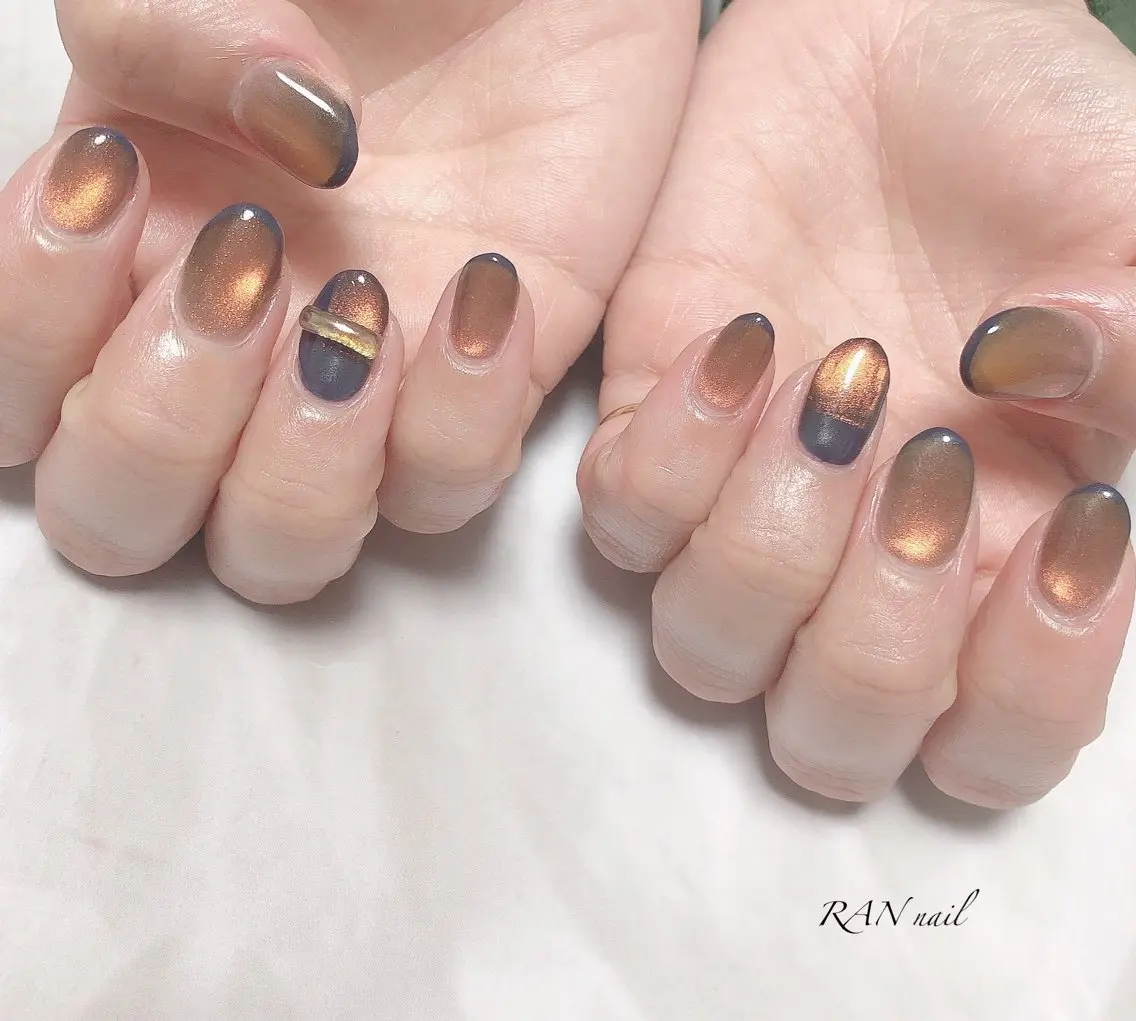 ネイル アートネイル フレンチネイル キラキラネイル マグネットネイル ハンドネイル フットネイル RAN nailのネイルデザイン