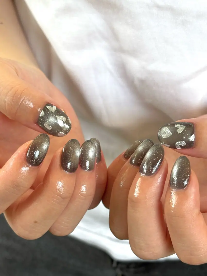 ネイル フラッシュネイル フラッシュマグ ジェルネイル キラキラネイル マグネットネイル ハンドネイル tamu nail 金町のネイルデザイン