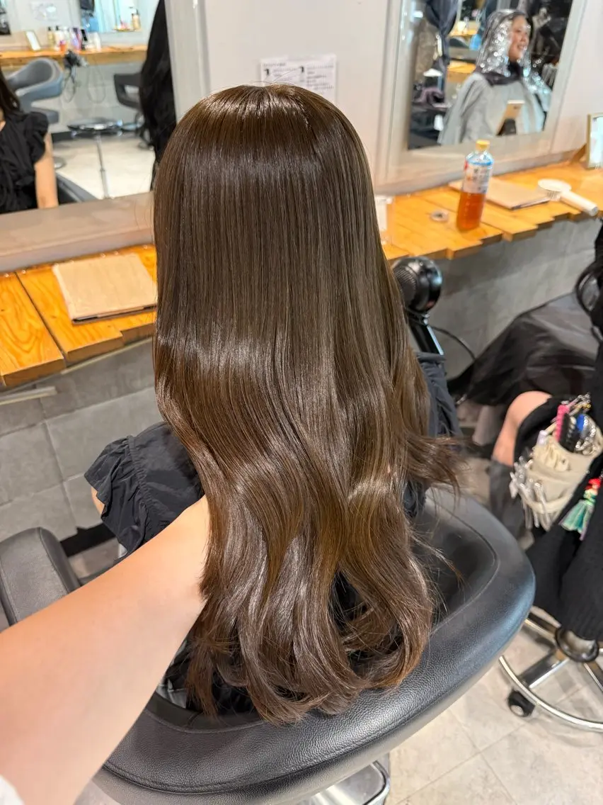 ロング カラー ヘアカラー トリートメント NANAMI🩵 大人可愛い韓国ヘアのヘアスタイル