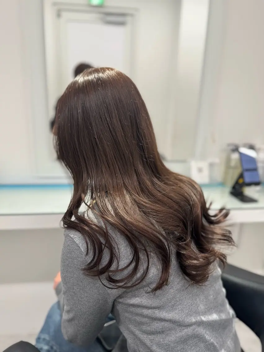 ロング カラー ヘアカラー ヘアセット 韓国トレンドカット カラー🤍しゅうじのヘアスタイル