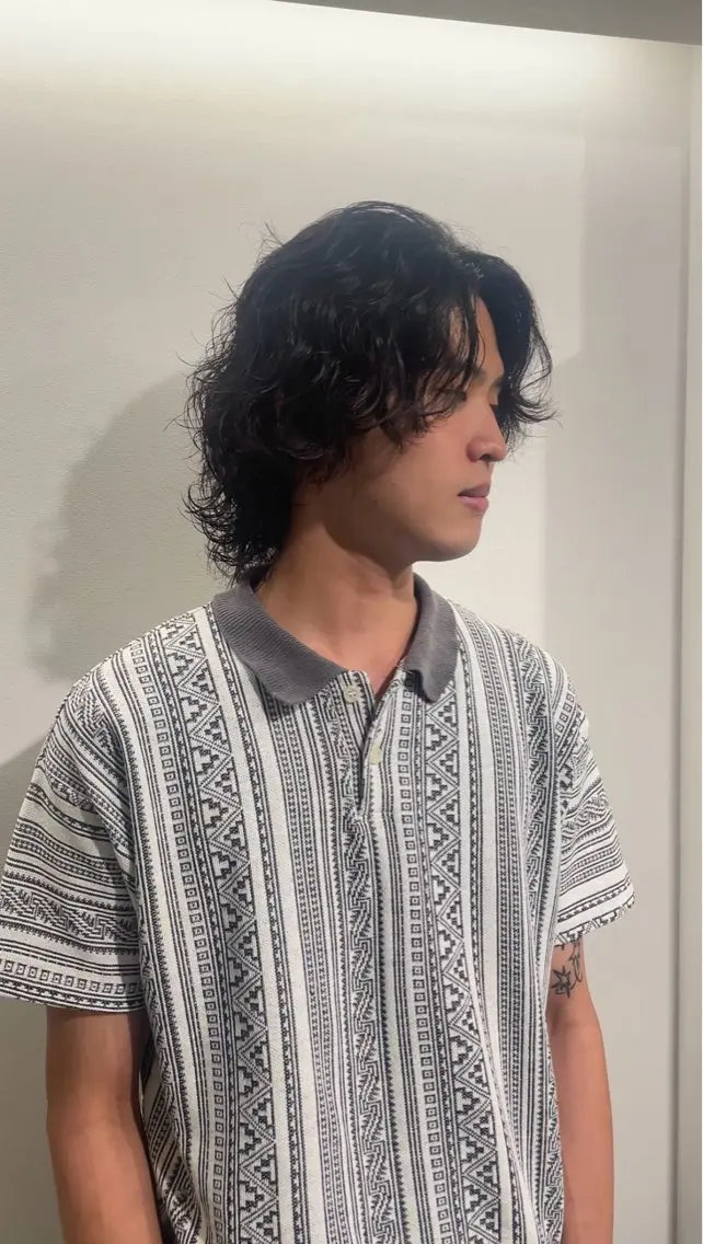 ミディアム パーマ メンズ カット fifth 武正 琉生のヘアスタイル
