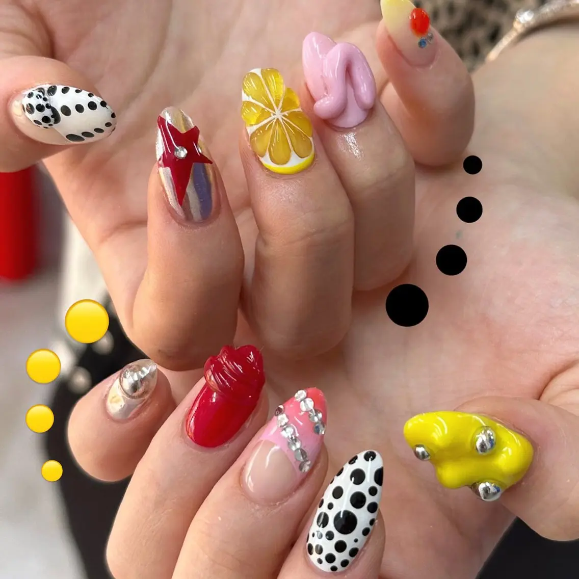 新規様限定🔥【フルアート・ロング爪】120min アートし放題 【持ち込み・おまかせ・パーツ付】の写真