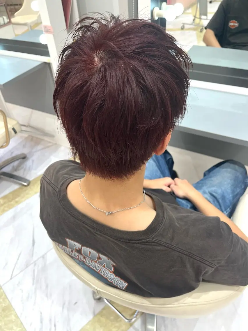 カラー メンズ メンズブリーチ 黒髪 ブリーチ ブリーチなしカラー 福原 なのはのヘアスタイル