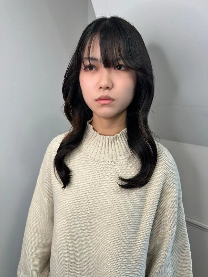 セミロング カット トリートメント 心斎橋 韓国レイヤ ー指名No.1renのヘアスタイル