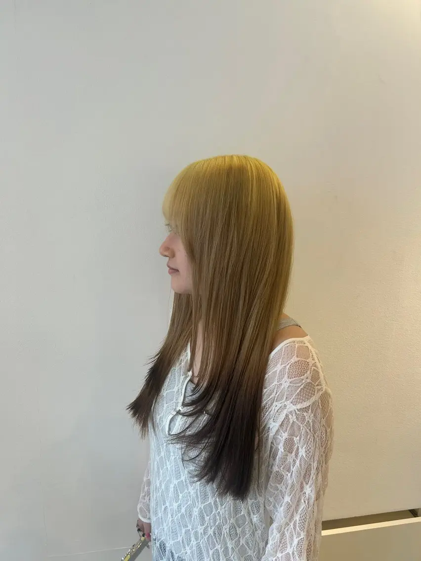 ロング カラー カット ヘアカラー HASIMOTO jijibyMOPSのヘアスタイル