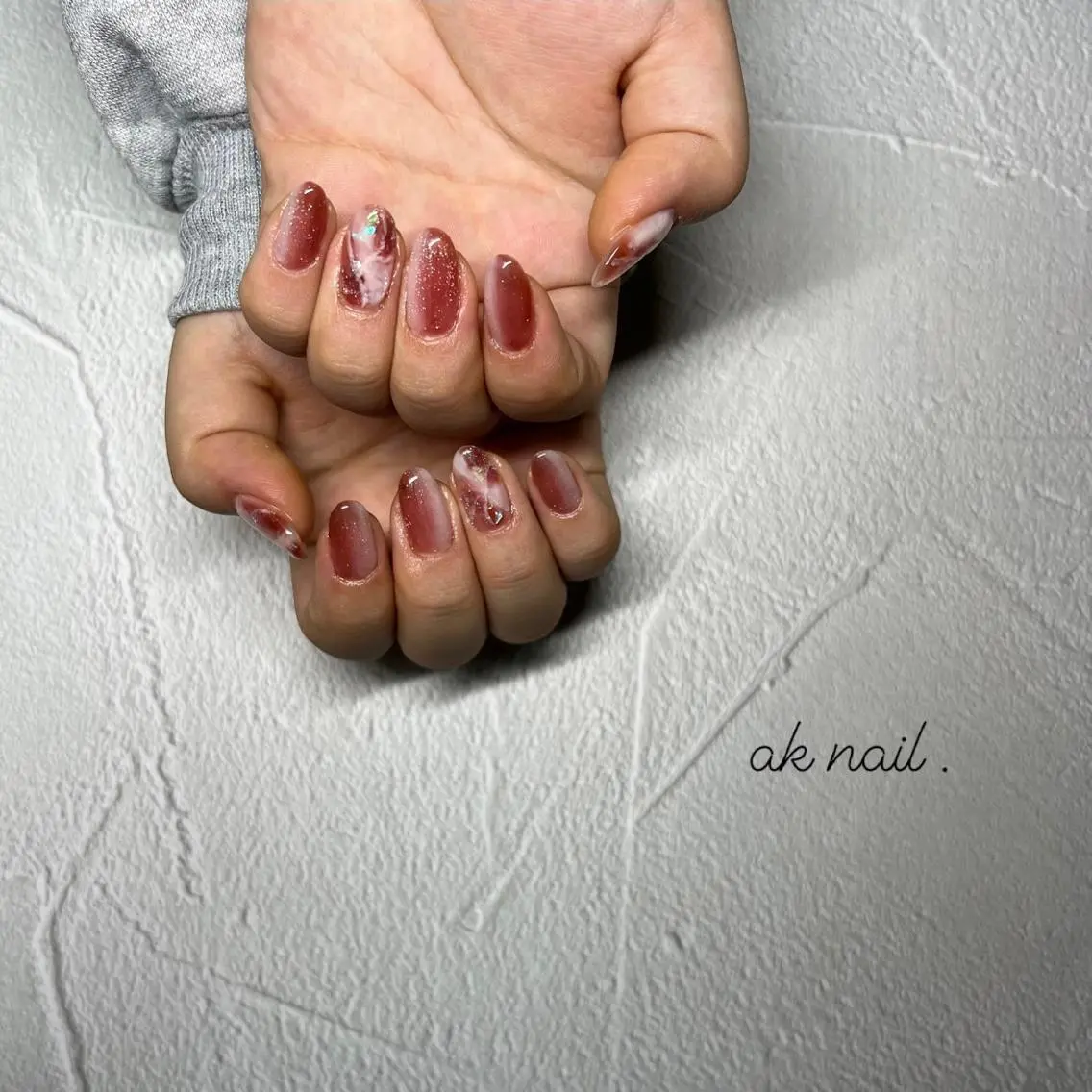ミディアム ネイル ハンドネイル ak nail .のネイルデザイン