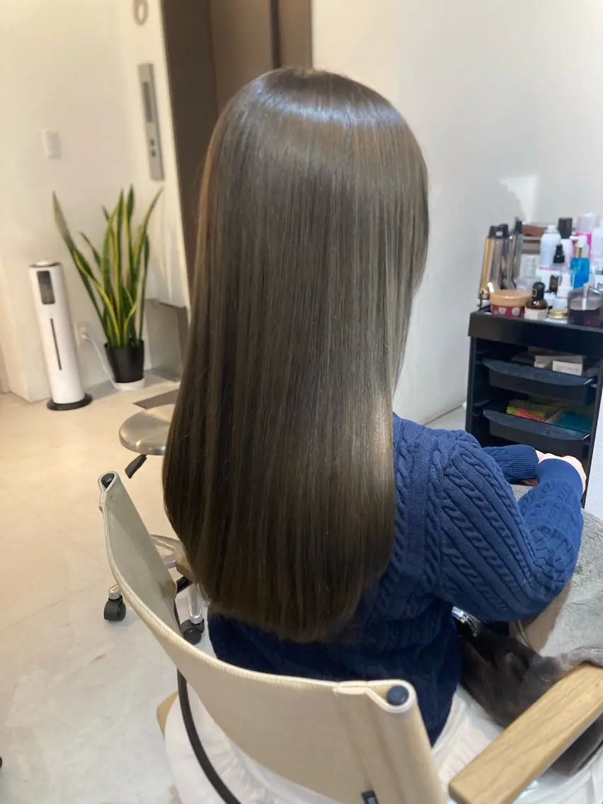 ロング カット ヘアカラー トリートメント ✨色持ちの良い艶 カラー✨蟹江真世のヘアスタイル