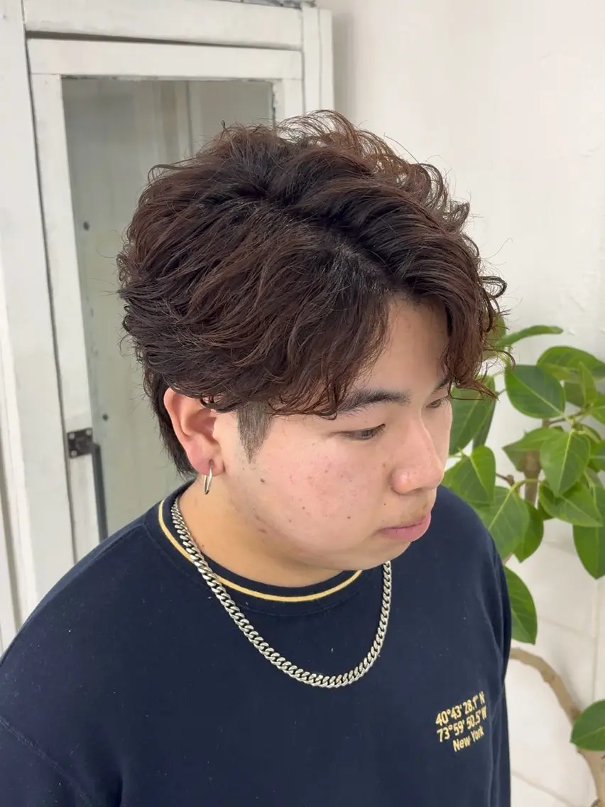 パーマ メンズ フェザーパーマ メンズパーマ 阿部 渓太のヘアスタイル
