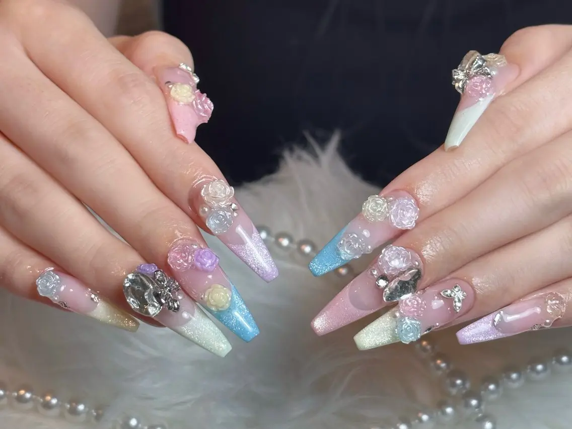 ネイル 長さ出し ロングネイル スカルプネイル スーパーロングネイル ハンドネイル Sully Nail  Labのネイルデザイン