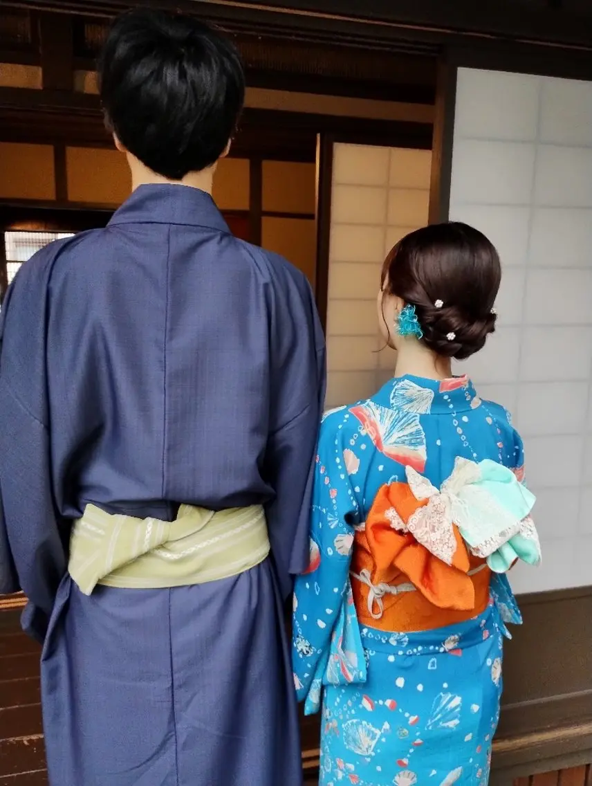 男性浴衣レンタル【着付けのみ】(女性のお客様と同伴の方のみご予約可能)の写真