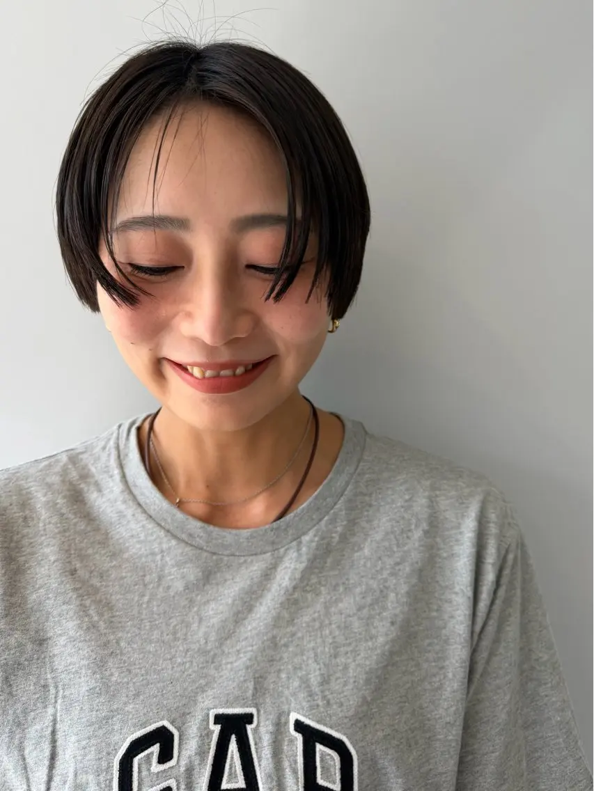 ショート ハンサムショート ショートヘア カット ヘアカラー トリートメント 深堀 さくらのヘアスタイル