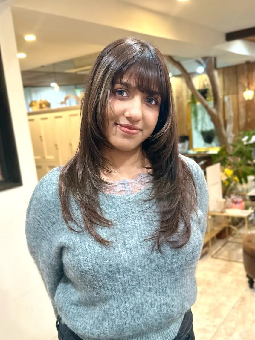 ロング レイヤーカット カット 山之内匠/艶カラー/ ハイトーン/ブリーチのヘアスタイル