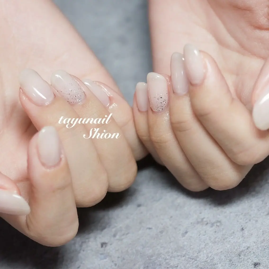 ネイル ジェルネイル 氷ネイル・うるうるネイル ラメ(グリッター) ワンカラーネイル パラジェル ネイルサロン 【たゆnail】のネイルデザイン