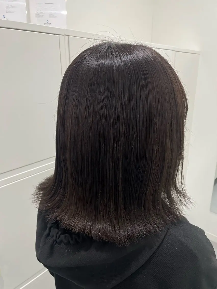 ミディアム カラー ブラウンカラー 松村 友里圭のヘアスタイル