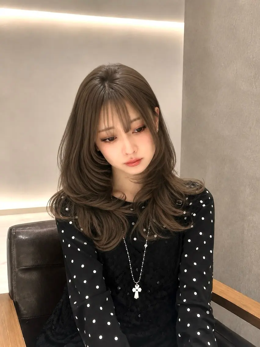 セミロング ヘアカラー トリートメント 大人色気レイヤー/ 大阪梅田/ユズ🎀のヘアスタイル