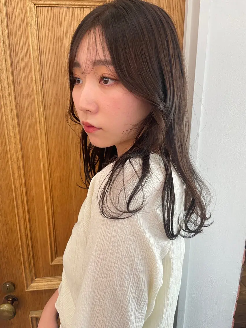 セミロング カラー カット ヘアカラー 抜け感ボブ×パーマ |kazaneのヘアスタイル