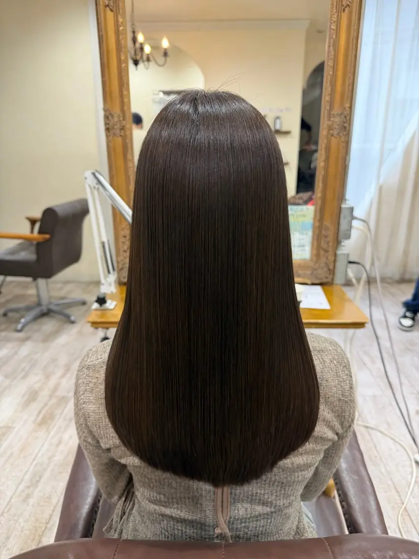 ロング カラー 髪質改善 レイヤーカット カット ヘアカラー 縮毛矯正 トリートメント 新越谷noble店長 松本拓也▶◀*.のヘアスタイル