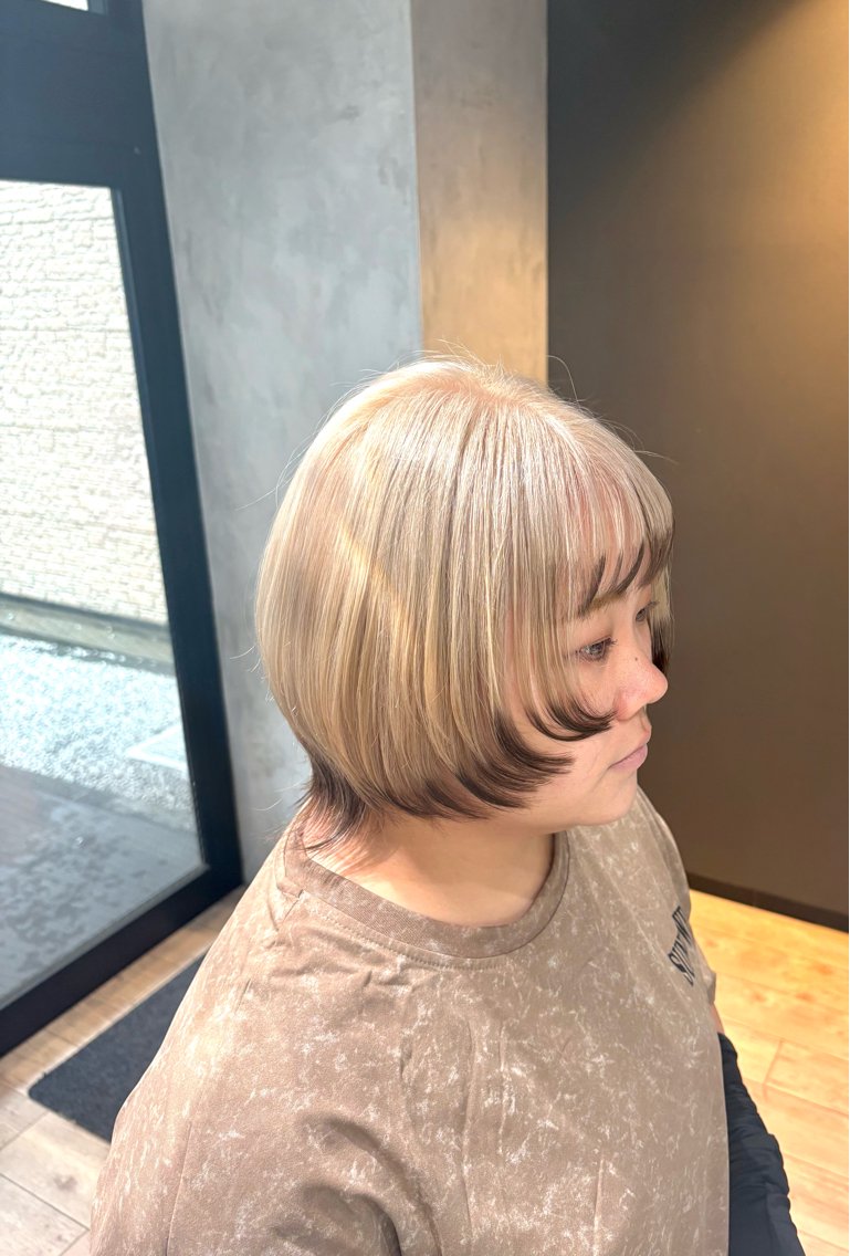 ショート カラー ヘアアレンジ ブリーチ デザインカラー イルミナカラー カット ヘアカラー 似合わせ/顔周り 💛Mayuka🧡のヘアスタイル