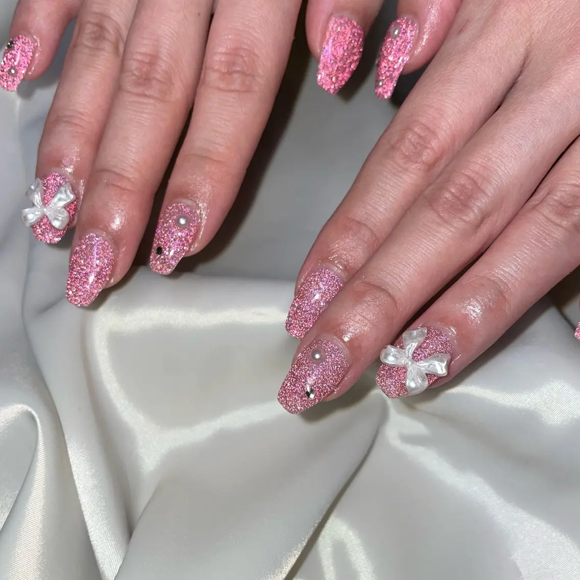 ネイル フラッシュネイル リボン ハンドネイル ui nailのネイルデザイン