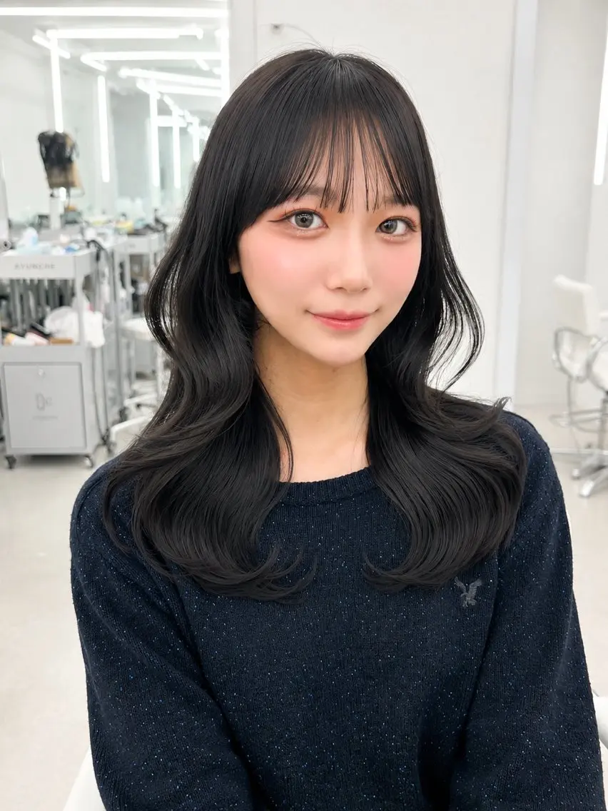ロング カラー ベージュカラー ブリーチ 透明感カラー くびれヘア 韓国風ヘア カット ヘアカラー 縮毛矯正 トリートメント ヘアセット 盛れる顔周り✨韓国 レイヤーkanatoのヘアスタイル